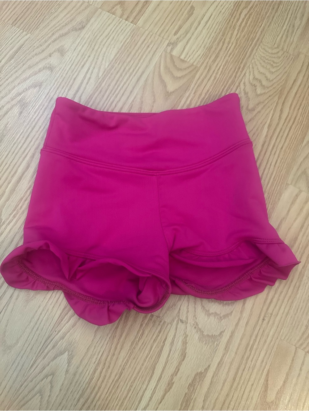 Tiger Friday High-Waist Pink Ruffle Active Shorts